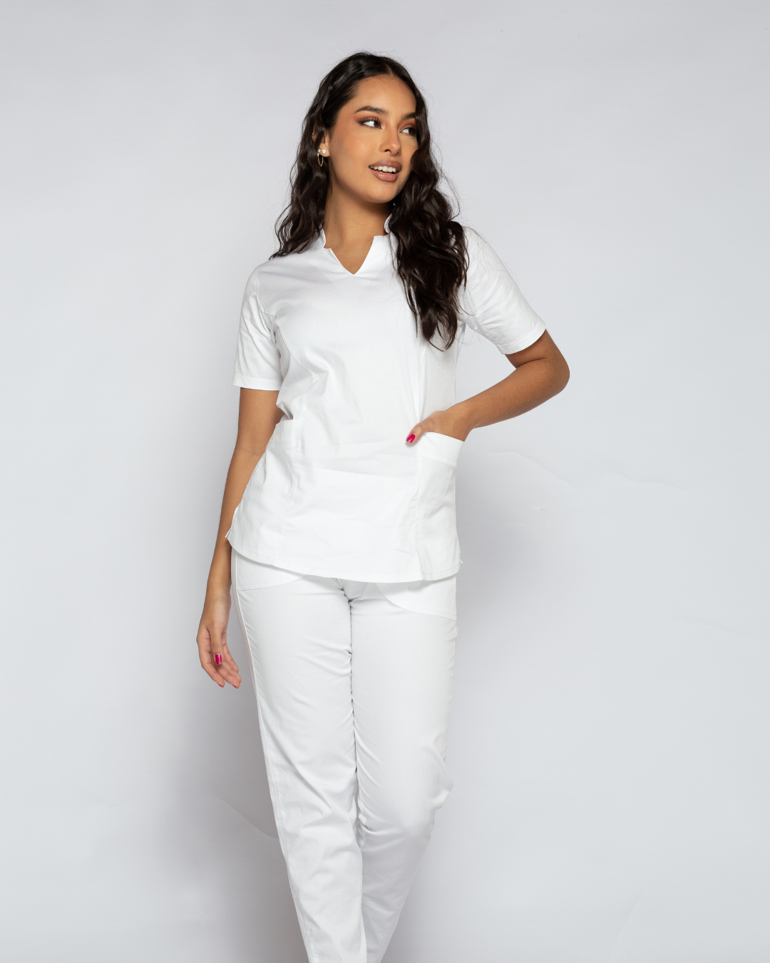 Scrub Paula color blanco