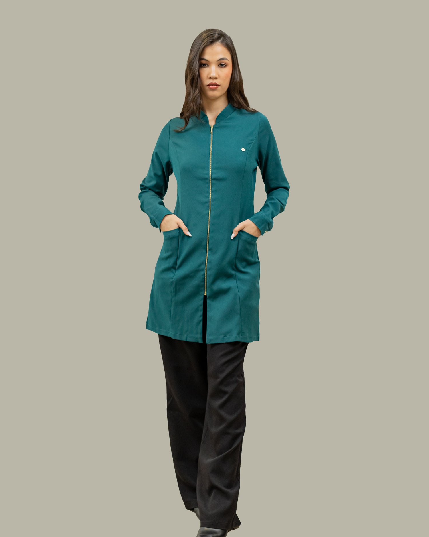 Chaqueta Rebeca - Verde Esmeralda Antifluidos