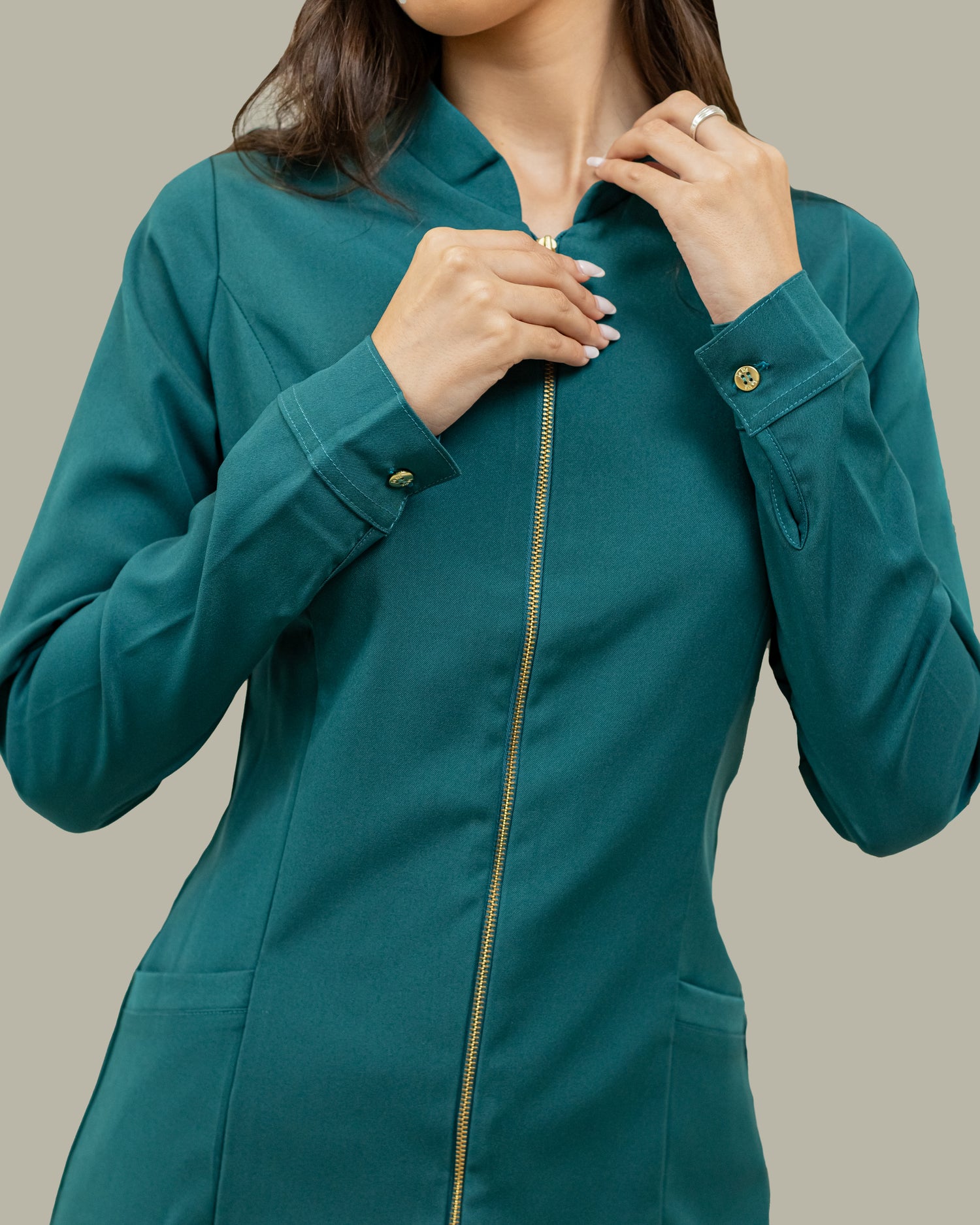 Chaqueta Rebeca - Verde Esmeralda Antifluidos
