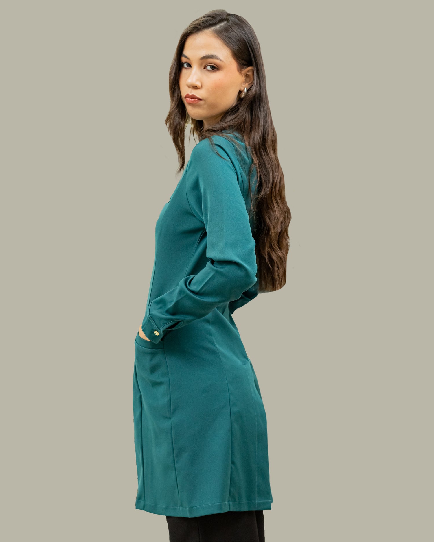 Chaqueta Rebeca - Verde Esmeralda Antifluidos