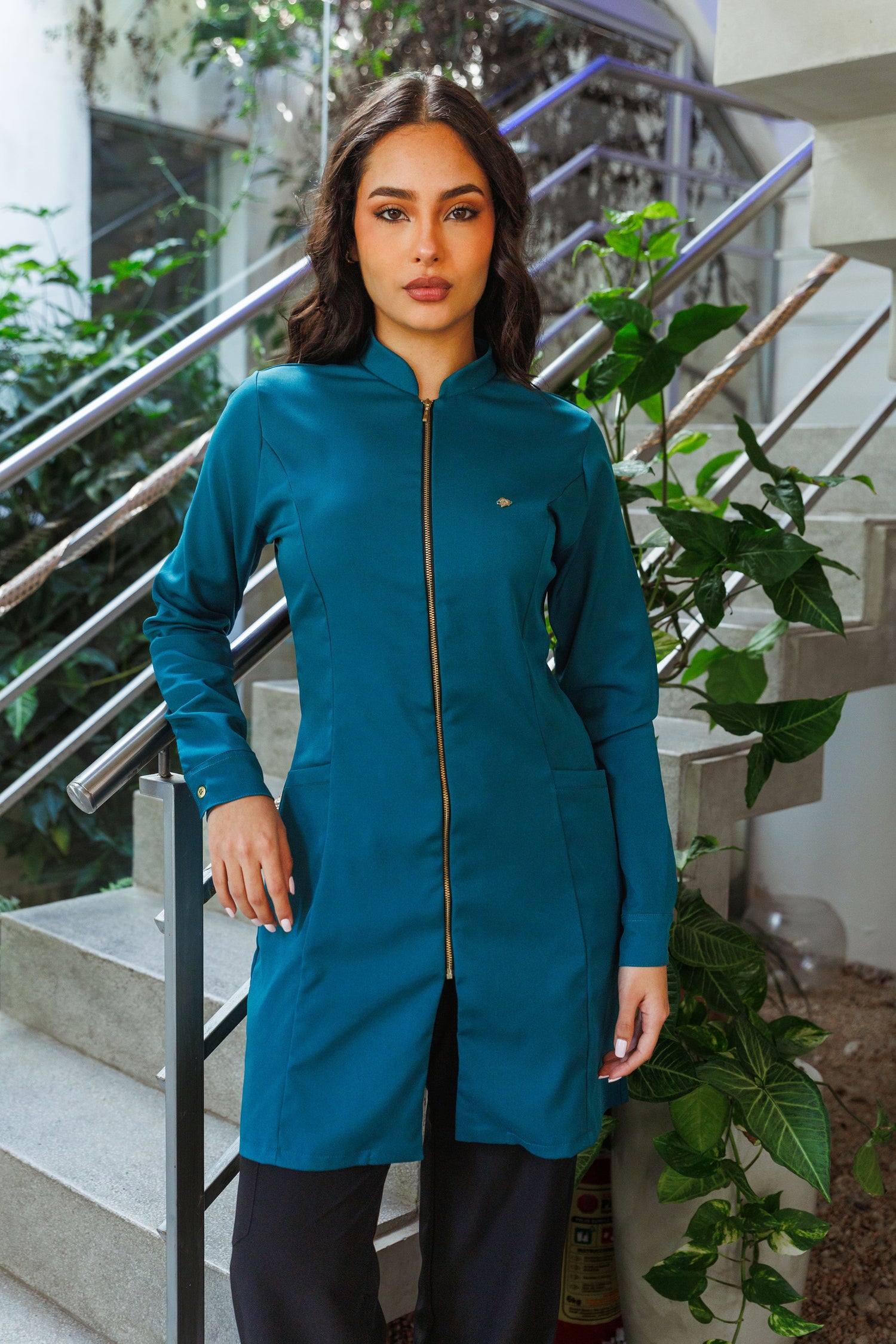 Chaqueta Rebeca - Verde Esmeralda Antifluidos